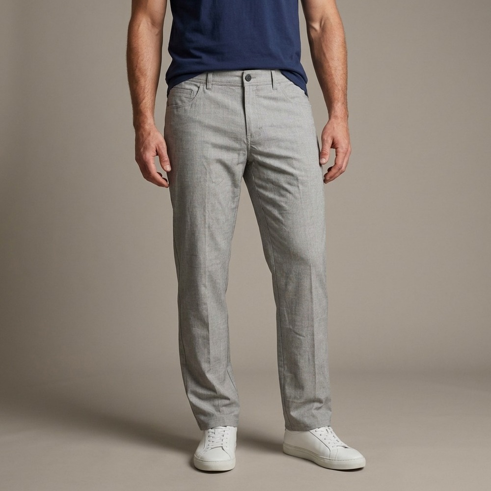 ALBERTO Mens Ceramica Modern Fit Pants 36x34 Gray Polyester Viscose Professional
